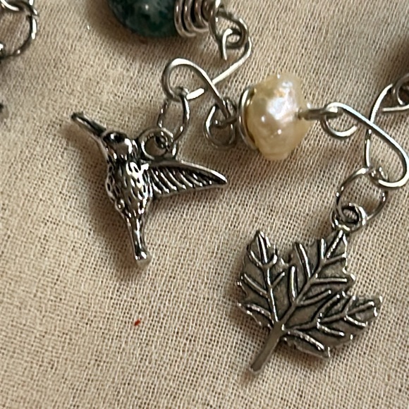Dark Green Stones with Assorted Nature charms - Picture 7 of 8